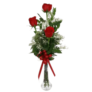 Florero de 3 rosas