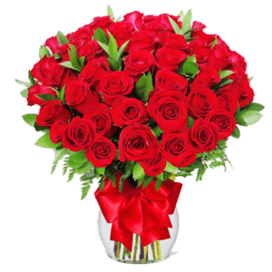 Florero con 100 rosas