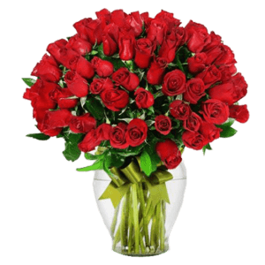 Florero con 50 rosas