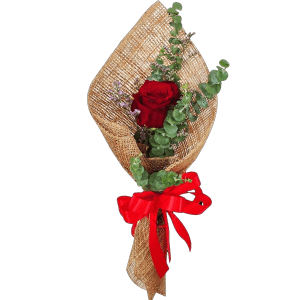 Rosa por unidad en arpillera